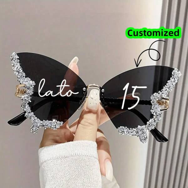 Customized Name, New Ladies' Butterfly-Decorated Glasses, Suitable For Street Fashion And Holiday Parties