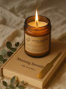 1pc Scented Candles In Glass Jar | Soy Wax Candle, Autumn Brown Home Decor, Gifts For Women Birthday Wedding Room Decor, Meditation&Yoga. - Canned Wax - View 7