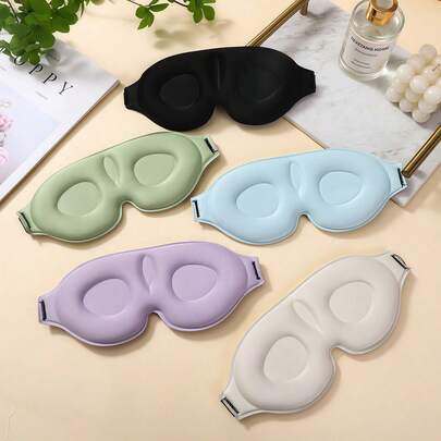 1PC Full Shading Shallow Eye Sleep Facial Mask, 3D Deep Contour Sleep Facial Mask, Male And Female Zero Pressure Cup Eye Mask, Light And Soft Adjustable Sleep Eye Mask, Suitable For Afternoon Nap, Office, Travel, Yoga