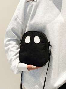 1 pièce Sac en plastique transparent en forme de fantôme pour Halloween, sac à bandoulière croisé mignon et amusant pour femmes, convenant pour les fêtes et les vacances, sac transparent imperméable et anti-sable, cadeau d'Halloween
