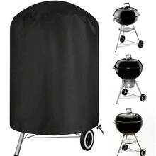 Oversized Heavy-Duty Grill Cover Suitable For Large Gas Grill, Flame Broiler And Commercial Style Barbecue, With Adjustable Buckle, Elastic Hem, Suitable For Outdoor Grilling All Year Round - Black - View 1
