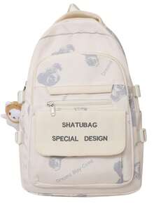 ¡Aquí llega la tormenta de ternura! Esta mochila impresa con dibujos animados súper adorable ofrece múltiples opciones de color, desbordando un encanto infantil. Con su diseño de espacio tridimensional, organiza fácilmente los libros de texto y los artículos varios, mientras que los lindos colgantes le dan un toque juguetón. La gran capacidad la hace perfecta para la vida en el campus y las salidas, combinando practicidad y atractivo visual: ¡un imprescindible para los estudiantes! - Mochila estampada - Ver 12