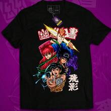 Hakusho Basic T-Shirt Japanese Anime Casual Shirt Blouse Unisex Men Women 100% Cotton Top Premium Streetwear New Release Immediate Shipping Various Colors!! Plus Size - màu đen - Xem 1