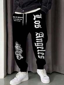 新款男士运动抽绳设计长裤，时尚百搭，适合所有季节，休闲、复古、健身、慢跑皆宜。 - 彩色 - 查看 1