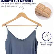 10/20/50 Pcs Premium Wooden Suit Pant Dress Coat Non-Slip Hangers  W/360° Swivel Hook - 米色 - 查看 6