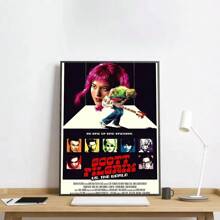 1pc/3PCS Wall Arts Posters Optional Frame Wall Decor,Room Decor Vintage Pop Retro Movie Scott Pilgrim VS The World Poster High Definition Art Waterproof Home Living Room Bedroom Bar Aesthetics Decoration