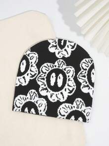 Fashionable Butterfly Pattern Knit Beanie Hat Autumn Accessories - Multicolor - View 7