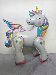 1 件独角兽铝箔气球，用于生日派对装饰，彩虹独角兽派对用品，小马驹气球，用于生日装饰 - 彩色 - 查看 5