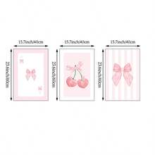 3 tranh màu nước hình nơ hồng, tranh vẽ trên vải canvas nữ tính, thích hợp trang trí phòng ngủ, phòng khách, văn phòng, phòng ký túc xá sinh viên, không khung. - Nhiều màu - Xem 7