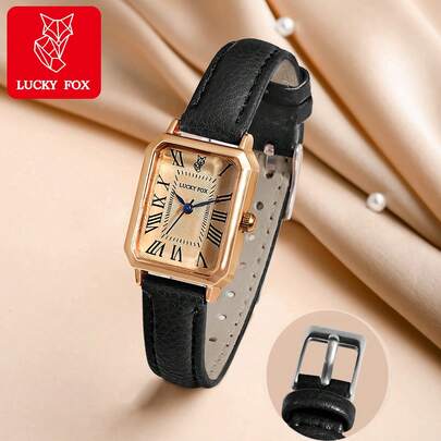 LUCKYFOX Rectangle Pointer Quartz Watch As A Gift For Students Returning To School
