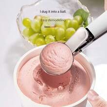 1 Pieza, Cucharón para Helado, Cucharón de Helado Premium con Gatillo, Cucharón de Helado de Acero Inoxidable, Cucharón de Helado de Metal Resistente, Cucharón para Sandía, Pala para Postres, Apto para Lavavajillas, Apto para Yogur Congelado, Helado, Sándwiches, Accesorios de Cocina, Temporada de Graduación - Plateado - Ver 4