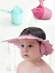 1个卡通洗发杯 婴儿淋浴喷头冲洗杯 儿童洗澡洗头助手 防止孩子害怕洗头 可爱洗发杯也可用作牙刷杯（款式随机）