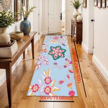 1 pieza, Decoración para el hogar, Alfombra, felpudo o tapete de cerámica de diatomita con patrón floral vintage impreso, antideslizante, rectangular con impresión 3D, apto para sala de estar, dormitorio, pasillo, baño, lavandería - Alfombras de poliéster, aptas para decoración de interiores y exteriores del hogar