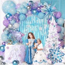 Frozen Balloon Arch Garland Kit Blue Purple Sliver White Thickening Latex Balloons For Snow Queen Priness Wonderland First 1st 3th 4th 5th Birthday Party Decorations Supplies - Color Mixing - View 6