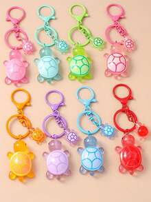 1pc Cute Resin Big & Small Turtle Keychain, Cartoon Animal Backpack Pendant, Mobile Phone Charm - Multicolor - View 2