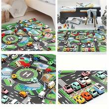 1pc City Traffic Game Mat, Thin, Non-Fuzzy, Large Size Non-Woven Fabric Game Mat, Waterproof And Moisture-Proof, Children's Toy Car Interactive Route Map, Room Decor, Educational Tool, Halloween And Christmas Gift, Made Of Non-Woven Fabric And Plastic. This Product Is Relatively Smooth When Placed On The Floor (Except For Small Cars), Children's Toys, Toys, Boys' Toys - Multicolor - View 9