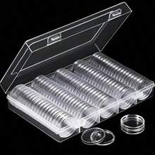100Pcs /30mm Transparent Coin Cases Coins Storage Capsules Protection Box Container Holder Coin Collecting Box Case Collect
