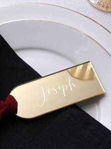 1/10/20pcs Blank Acrylic Tent Name Card, Arched Luggage Tag, Acrylic Blank Golden Mirror Seat Tag Without Ribbon, Wedding Guest Escort Card, Place Card Holder, DIY Party Signage Gift Tag