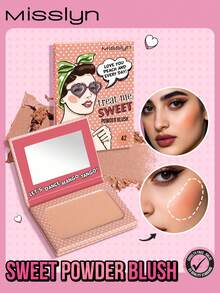 Misslyn Treat Me腮红粉，丝滑质地，哑光或珠光色可选，提亮肤色，内置镜子，自然哑光妆效，持久显色 - 42 LOVE YOU PEACH AND EVERY DAY! - 查看 2
