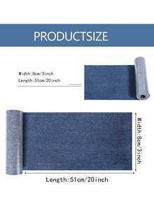 1/2/3pcs 3 Color Options Available: Jean Iron-On Patches, 3 X 20 Inch Repair Patches, Easily Cuttable Into Any Desired Shape, Clothing, Self-Adhesive Iron-On Patches, DIY Hole Patch (Dark Blue, Light Blue, Black) - View 3