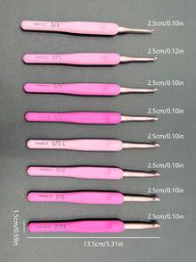 8件套初学者钩针编织套装 - 包含全套钩针、毛线、图样和配件 - DIY编织工艺品，多种尺寸：2.5毫米、3.0毫米、3.5毫米、4.0毫米、4.5毫米、5.0毫米、5.5毫米、6.0毫米 - 彩色 - 查看 5