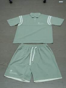 Conjunto de Camisa Polo Casual de Verão Masculina Solta