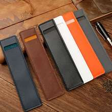 1 件复古 PU 笔袋，简约风格收纳袋，学生文具笔/铅笔盒，学校用品，返校 - 彩色 - 查看 1