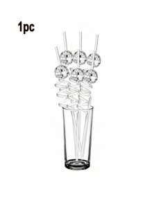 3/5/6/10PCS Disco Ball Decor Straws, Reusable Plastic Disco Ball Straws, Mirror Ball Straws, Black Plastic Straws, Reflective Spiral Straws, 70s Disco Party Decorations, Party Favors, Suitable For Disco Party, Birthday Party, Wedding, Kitchen, Christmas Decoration, 1PC