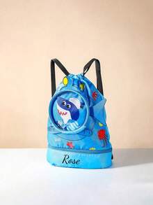 1 Customizable Back-To-School Backpack Swimming Bag Wet And Dry Separation Waterproof Storage Bag Sports Fashion Portable Cute Cartoon Large Capacity Backpack. Shark, Crocodile Animal Sports Outdoor Bag. Can Store Shoes, Underwear, Bras, Clothes And Toiletries. Suitable For Daily School, - Multicolor - View 11