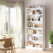 7-Tier Large Bookcase, 78-Inch Tall Modern Library Bookshelf With Storage Shelves, Open Display Shelving Unit For Bedroom, Living Room & Office, White - 白色 - 查看 4