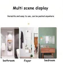 2/4/8pcs[20cm*20cm] Mirror Wall Stickers, Spliceable, Full-Length Mirror, Suitable For Bedrooms, Home Gyms, Bathrooms, Suitable For Bathrooms - Multicolor - View 4