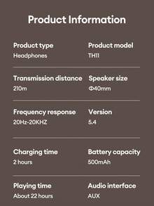 Lenovo 联想 TH11 蓝牙耳机，蓝牙 5.4 HiFi 音质，EQ 音效，3 种模式（游戏/音乐），高清麦克风，电池寿命长，佩戴舒适，防噪音，有线/无线连接，适用于智能手机和电脑 - 彩色 - 查看 10