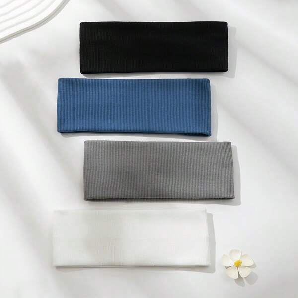 1pc Sports Solid Color Headband, Fitness Elastic Sweatband, Yoga Stretchy Non-Slip Headwrap, Suitable For Daily Wear