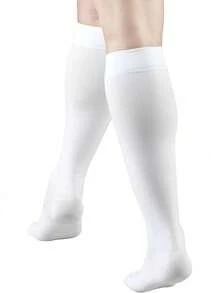 3 双女士纯色花卉蕾丝镂空渔网袜，小腿洛丽塔风格中筒袜，适合日常穿着 - 不透小腿 - 查看 7