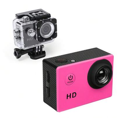  Cámara De Acción Deportiva Klack Full Hd 1080p Resistente Al Agua - Rosa | Con múltiples accesorios de montaje incluidos - Envío desde España