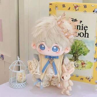 20 厘米娃娃衣服可爱小狗服装包括帽子、衬衫、领带、裤子、鞋子、娃娃配饰（仅衣服，无娃娃）