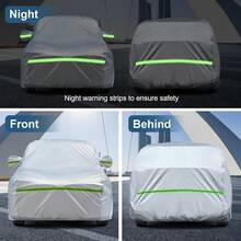 6-Layers PEVA New Material Sedan SUV Full Padded Car Cover Waterproof All Weather Weatherproof Snow Dust Resistant Outdoor Exterior Custom Form-Fit Straps 165-179 - 銀色車罩 - 查看 7