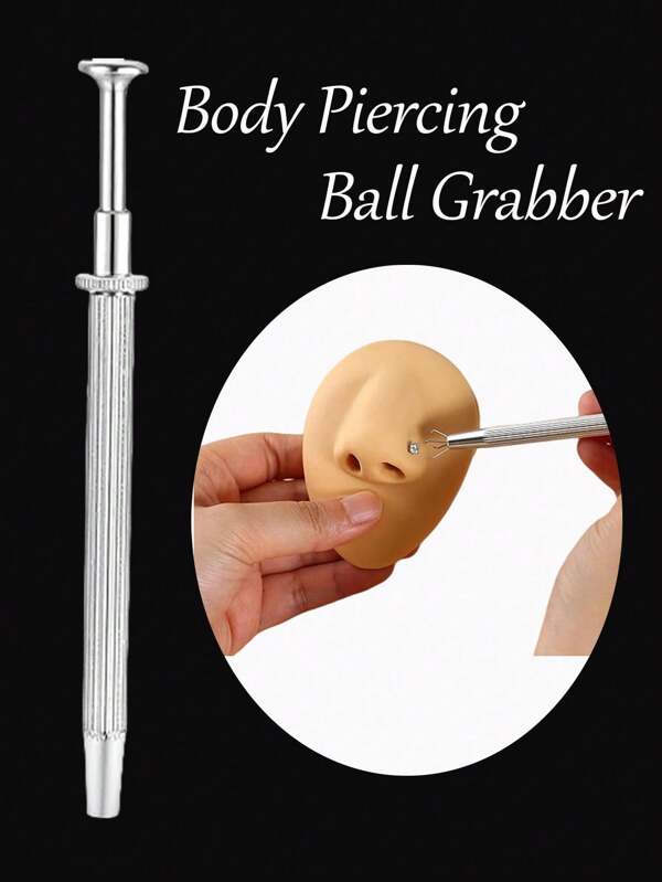 Piercing Taper Ball Grabber Tool For Changing Jewelry - 14G 16G 18G 20G Stainless Steel Flat Back Earrings Applicator Tool Threadless Insertion Pin Thread Body Piercing Kit For Ear Nose Lip