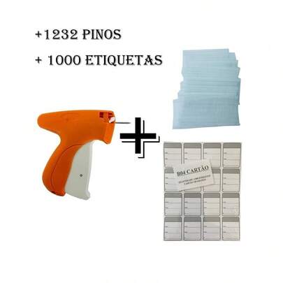 Kit C/ Pistola Aplicador De Tag + 1232 Pinos De Plástico + 1000 Etiquetas