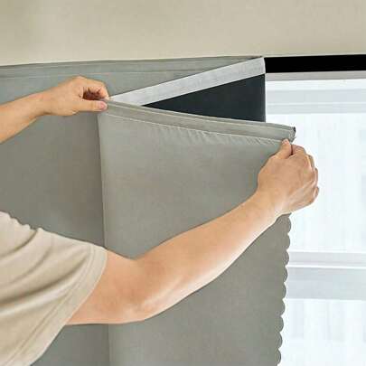 1pc 100% Blackout Window Curtain Suitable For Bedroom, Self-Adhesive Temporary Window Curtain, Easy To Install, Suitable For Kitchen Window, Window Curtain