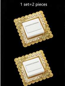 1pc Piece Of ABS Faux Faux Pearl Switch Sticker, Imitation Dirt And Dust Switch Protective Cover, Wall Decoration, Halloween Decoration, Classroom Decoration,Stickers,Wall Decal, Vinyl Decal For Home Decorations,Spring Decoration Items Refresh Your Home,Rama Decoration Stickers - Multicolor - View 10