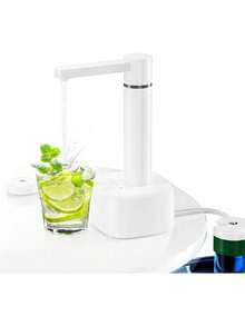 MOLOLAN Dispensador Agua Electrico, Dispensador de Agua Eléctrico Portátil, Bomba de Agua Garrafon, Bomba para Garrafon de Agua, 3 Niveles de Salida de Agua, Carga USB, Bombeo Rápido,Dispensador de Agua Potable Bomba de bajo Ruido Carga USB Bomba de automática Water Dispenser Dispensador de Botella de Agua portátil eléctrico para Cocina Hogar Oficina (Blanco) - Blanco - Ver 2