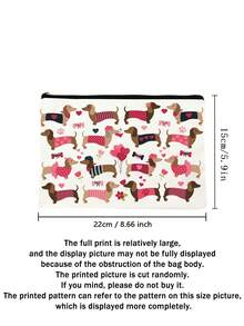 腊肠犬印花化妆包，休闲大容量收纳包，日常洗漱化妆包，多功能收纳包，轻便旅行手提包，好礼物，送给朋友的旅行纪念品，必备旅行收纳包，适合通勤、返校、旅行、野餐、露营、户外和探险化妆包化妆收纳包化妆收纳包化妆包化妆包旅行必需品包适合学校度假度假用品女士旅行包 - 查看 5