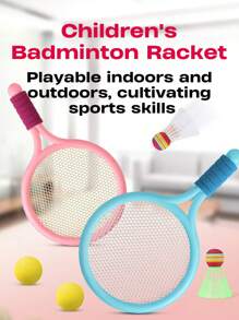 Child-Sized Badminton/Racketball Racket 2 Player Sports Toy For Outdoor Parent-Child Interaction, Birthday/Holiday Gift For Boys And Girls