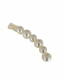 Faux Pearl And Fish Tail Banana Hair Clips, Oversized Hair Claw Hair Clips With Faux Pearls, For Ponytail Hairstyles, Hair Claws, Hair Slide, Hair Barrettes, School Stuff, Pearl Hair Accessories, Head Accessories - Multicolor - View 7