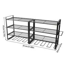 4 Layers 8 Slots Wall Mount Power Tool Organiser Garage Tool Holder Organiser Rack - Black - View 2