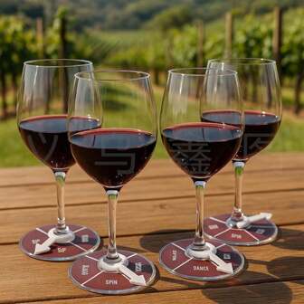 1 st. vinsnurr-festdricksspel, roterande vinglas-skjuthjul, dryckesspel för vänner, par och fest