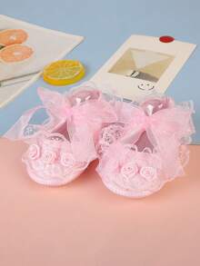 2/1 par de zapatos de bebé de princesa, nuevo diseño con moño, suela suave y ligera, adecuado para niños pequeños, primavera y otoño - Multicolor - Ver 43