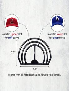 1 pieza Soporte para dar forma al ala del sombrero, accesorio curvo independiente para dar forma a gorras, herramienta portátil para dar forma a gorras de béisbol con ajuste regulable - Ver 4