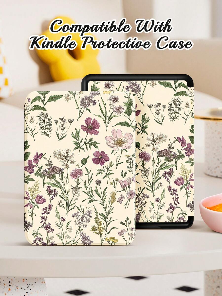 A Kindle Case With European Floral Botanical Images, Fits Kindle Paperwhite (12th Gen) 2024 , Kindle (11th Gen) 2021 , Kindle (11th Gen) 2022 , Kindle (10th Gen) 2019 , Supports Auto Wake / Hibernate, Drop-Proof On All Four Corners, Convenient And Lightweight, Romantic Gifts
